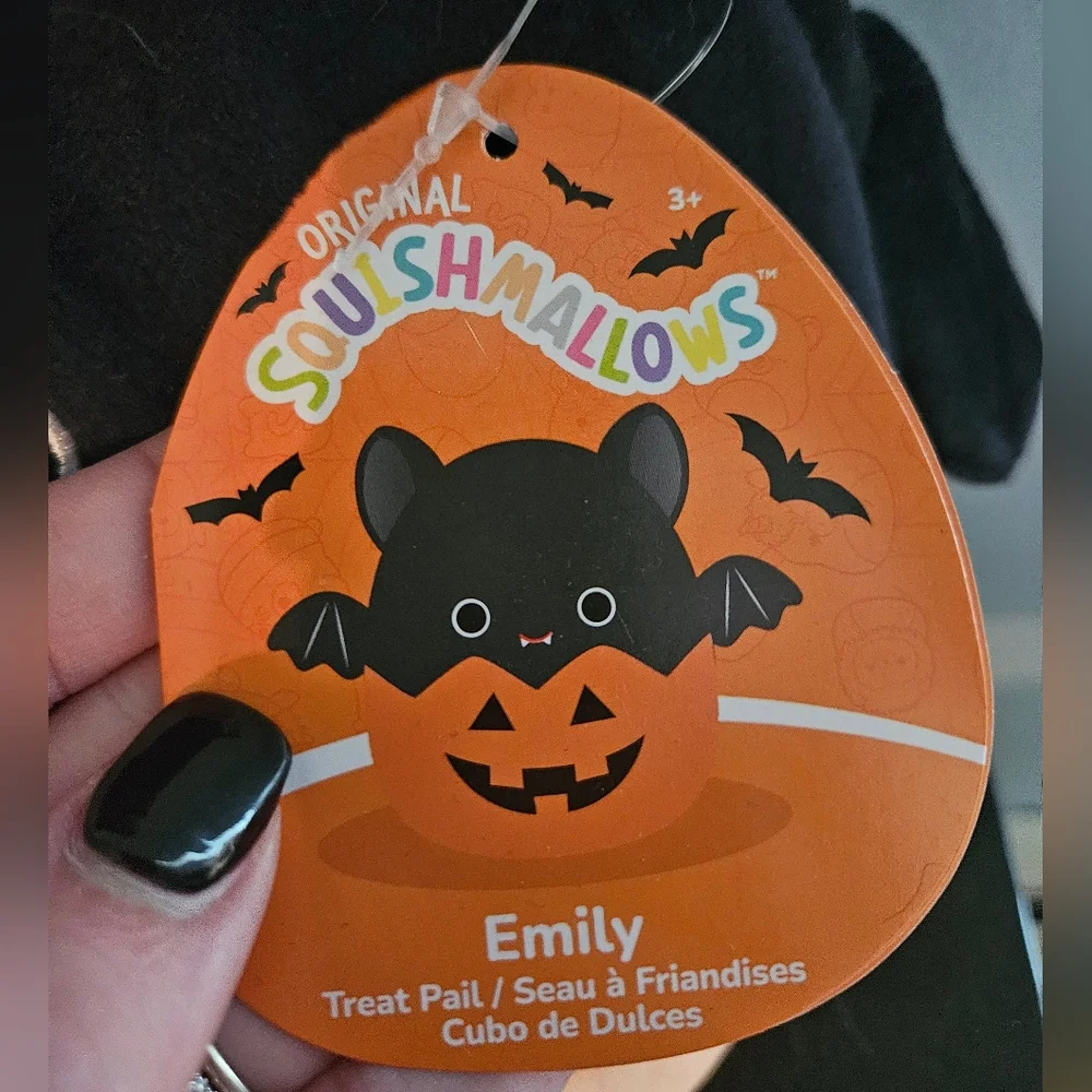 NWT Emily the Bat Squishmallows Halloween Treat Pail 12
